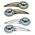 Carolines Treasures Snowflake Fawn Pug Barrettes Hair Clips, Set of 4, 4PK BB1696HCS4